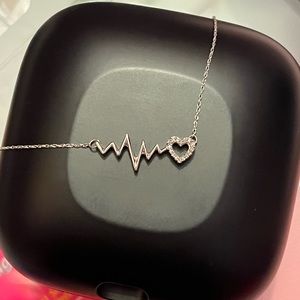 Diamond Heartbeat Pendant Necklace